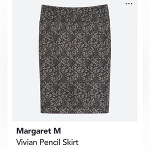 Margaret M Vivian Pencil Skirt Black &‎ Gray Pattern Stretchy Size L